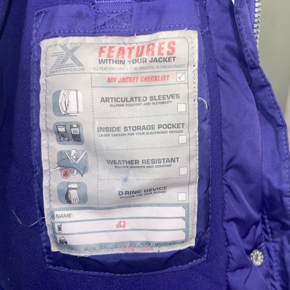 ZeroXposur Girls Purple & Blue Abstract Design Jacket - Picture 4 of 11